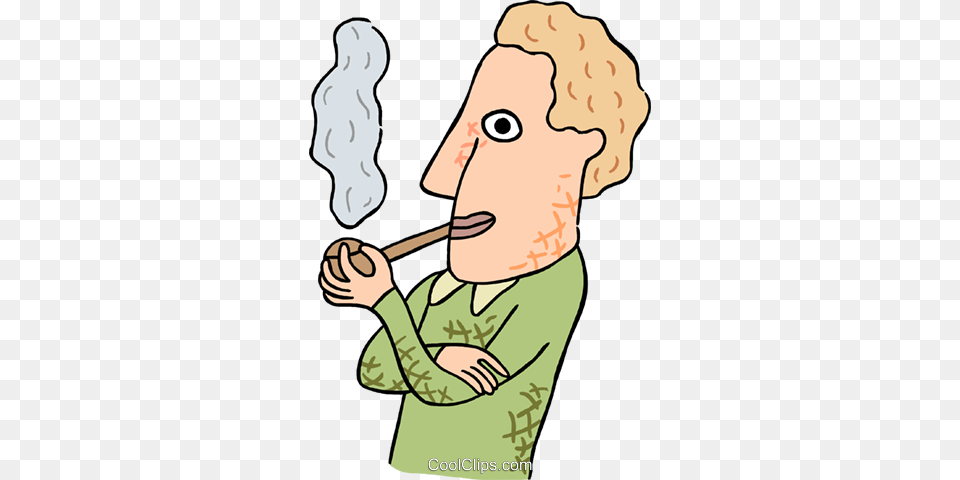 Man Smoking Pipe Royalty Vector Clip Art Illustration, Baby, Person, Face, Head Png Image