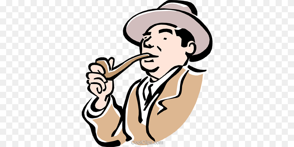 Man Smoking Pipe Royalty Vector Clip Art Illustration, Clothing, Hat, Baby, Person Free Png Download
