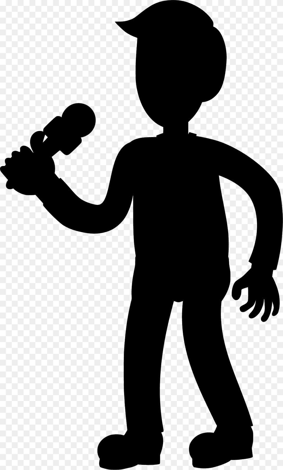 Man Speaking In A Microphone Silhouette, Person, People, Body Part, Finger Free Png