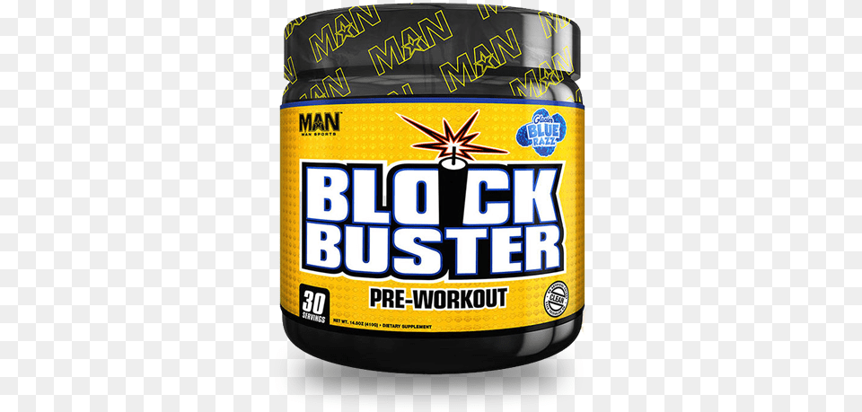 Man Sports New Blockbuster Pre Workout Man Sports Blockbuster 30 Servings Glacier Blue Razz, Food, Ketchup Png Image