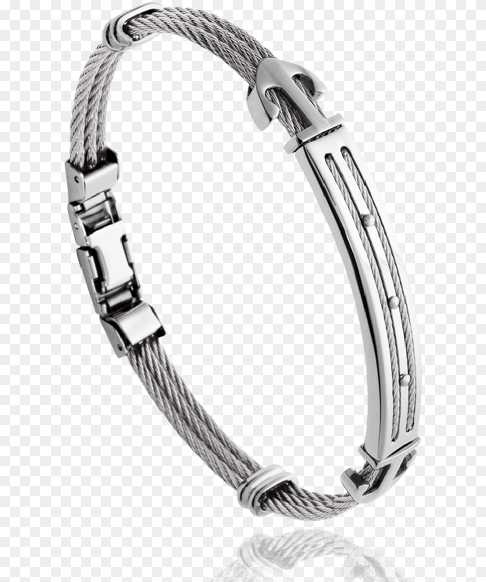 Man Stainless Steel Leandre Grey Bracelet Bangle, Accessories, Jewelry Png