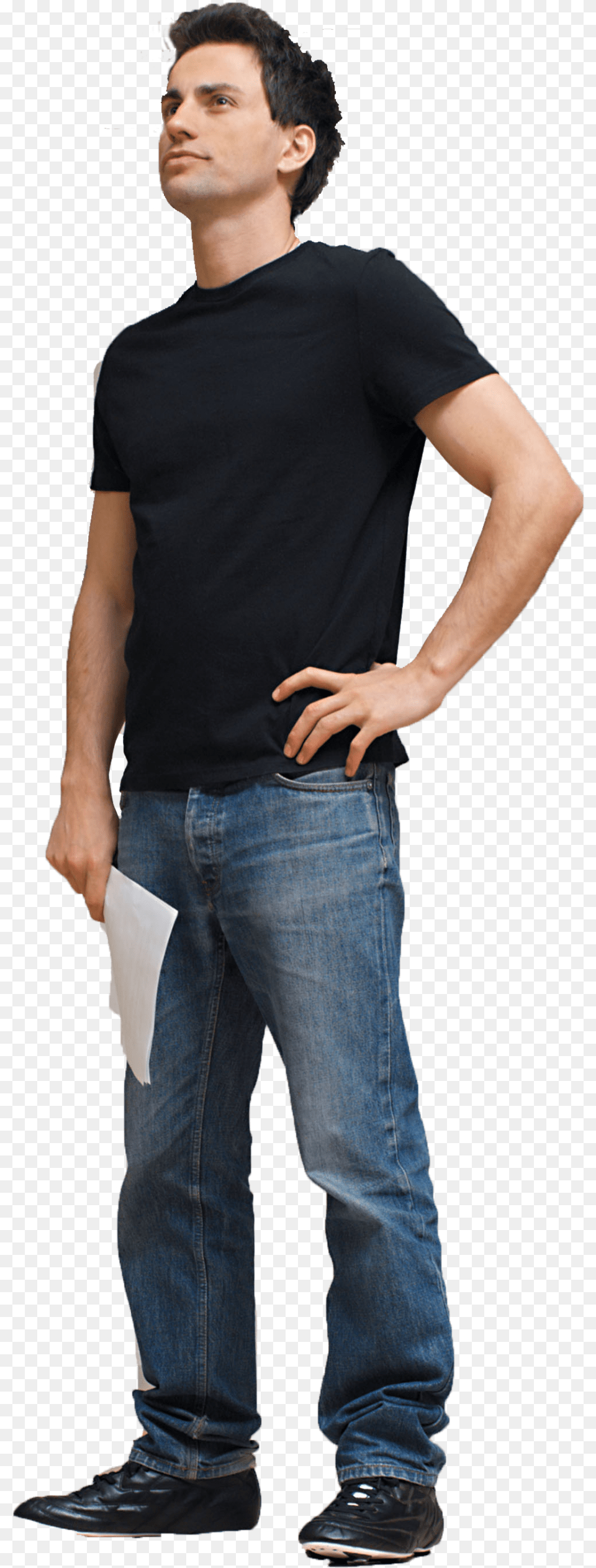 Man Standing, Clothing, T-shirt, Jeans, Pants Free Transparent Png