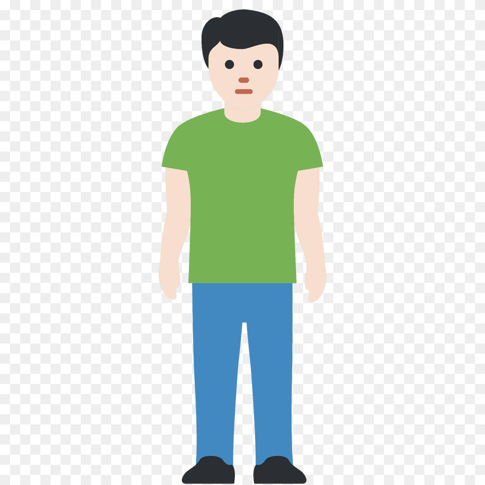 Man Standing Emoji Clipart, T-shirt, Pants, Clothing, Person Png