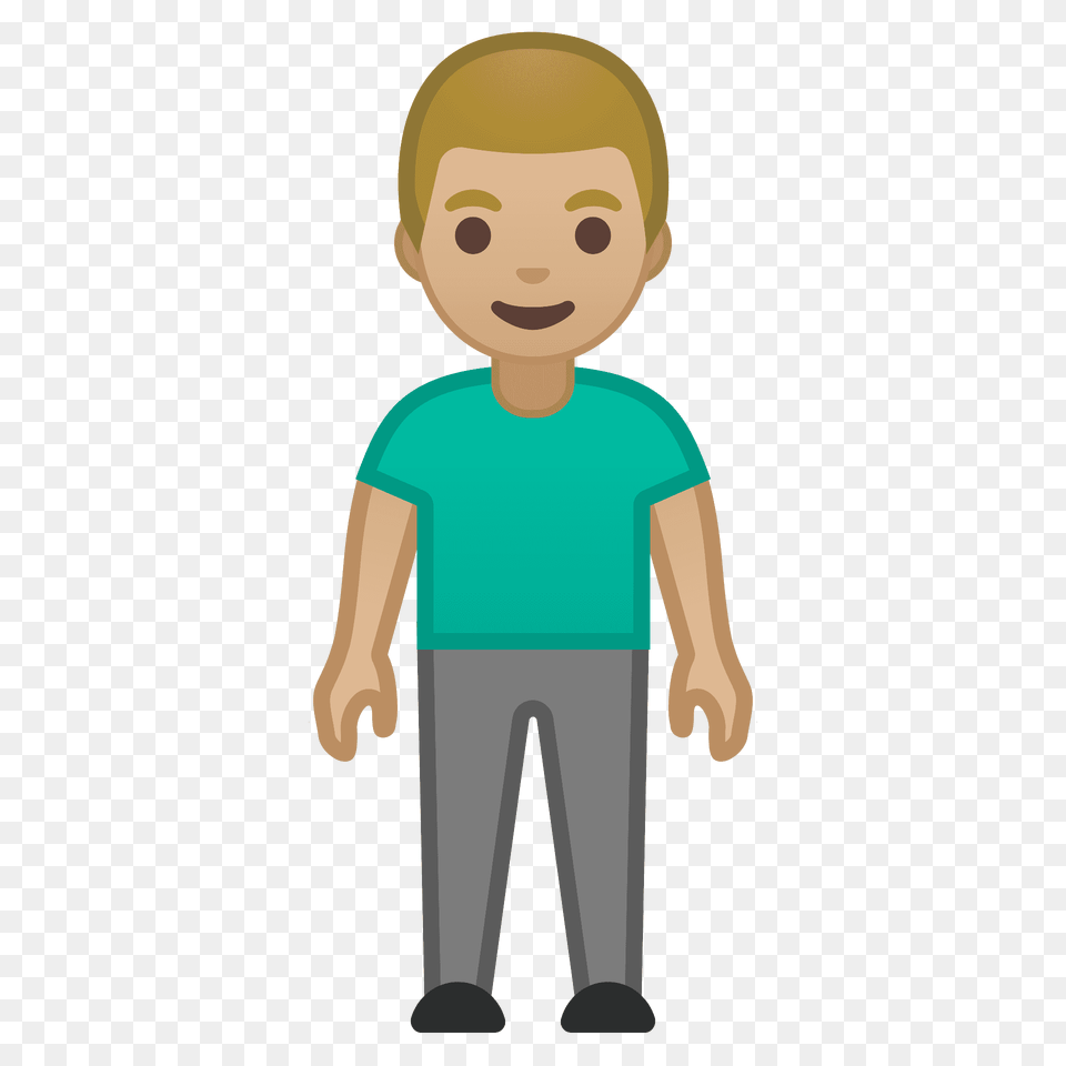 Man Standing Emoji Clipart, Clothing, T-shirt, Person, Face Free Png Download