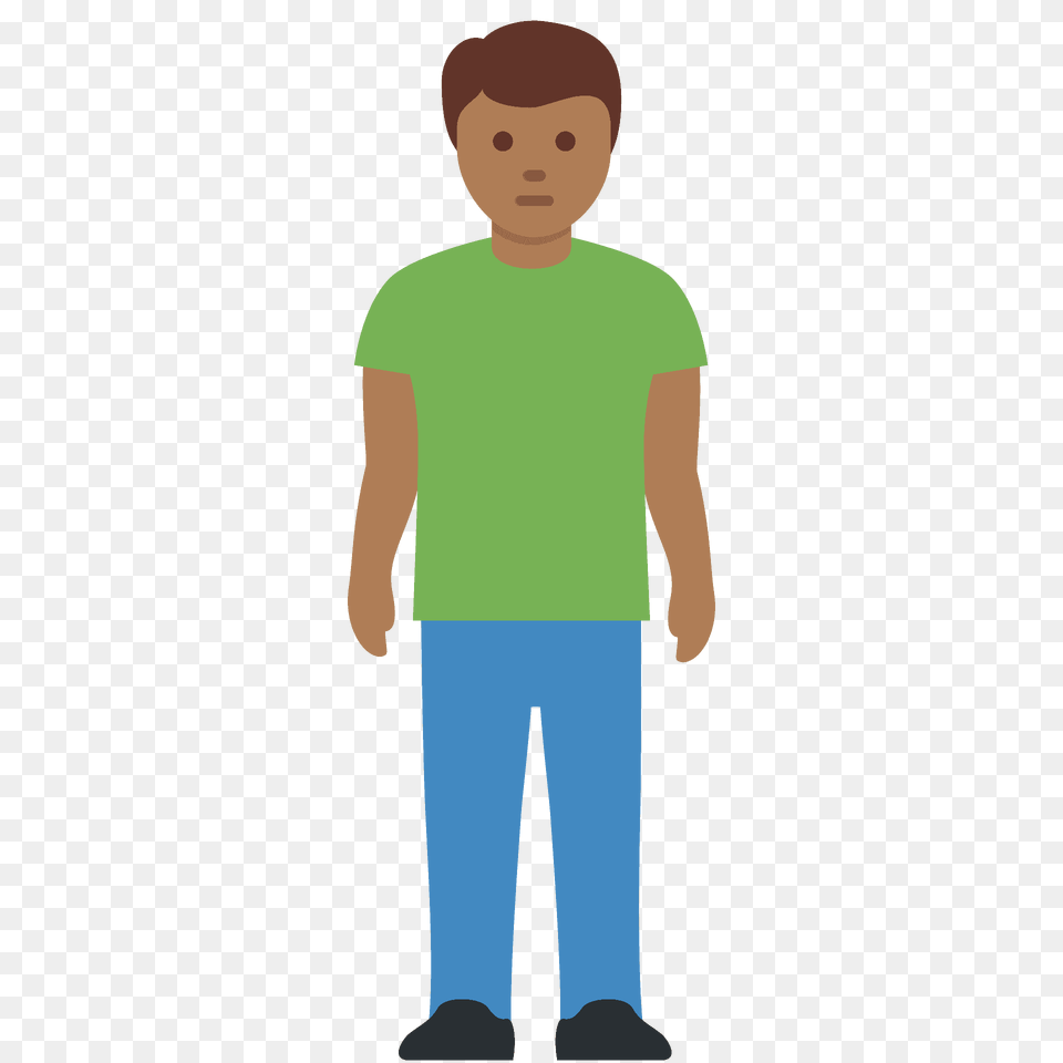 Man Standing Emoji Clipart, T-shirt, Clothing, Person, Pants Free Png Download