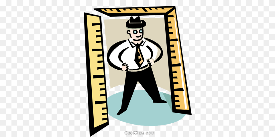 Man Standing In A Doorway Of Rulers Royalty Vector Clip Art, Male, Adult, Person, Accessories Free Png Download