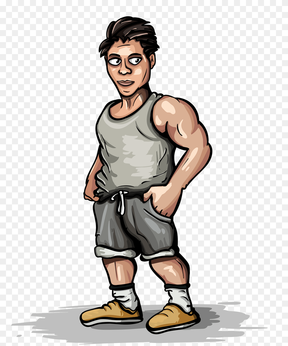 Man Standing In Shorts And Wrestling T Shirt Vectors, Clothing, Person, Male, Adult Free Transparent Png