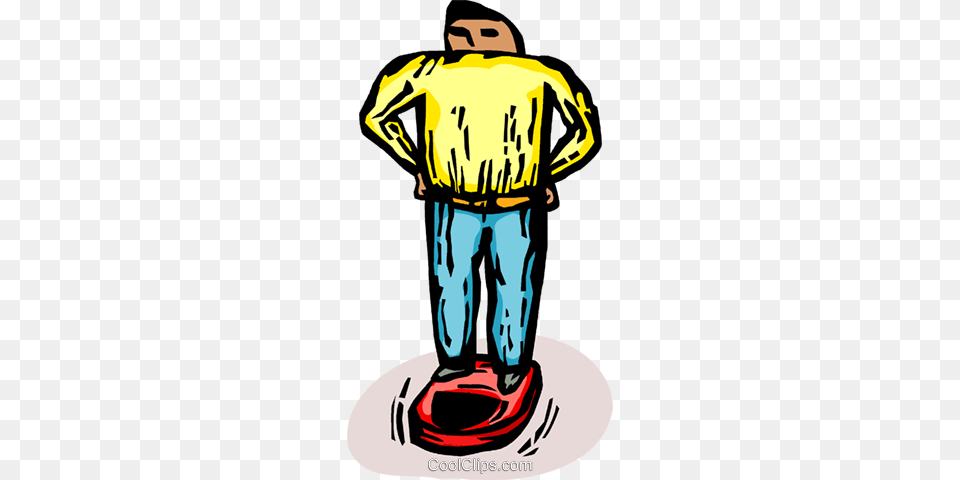 Man Standing On A Weight Scale Royalty Vector Clip Art, Clothing, Pants, Adult, Male Free Transparent Png