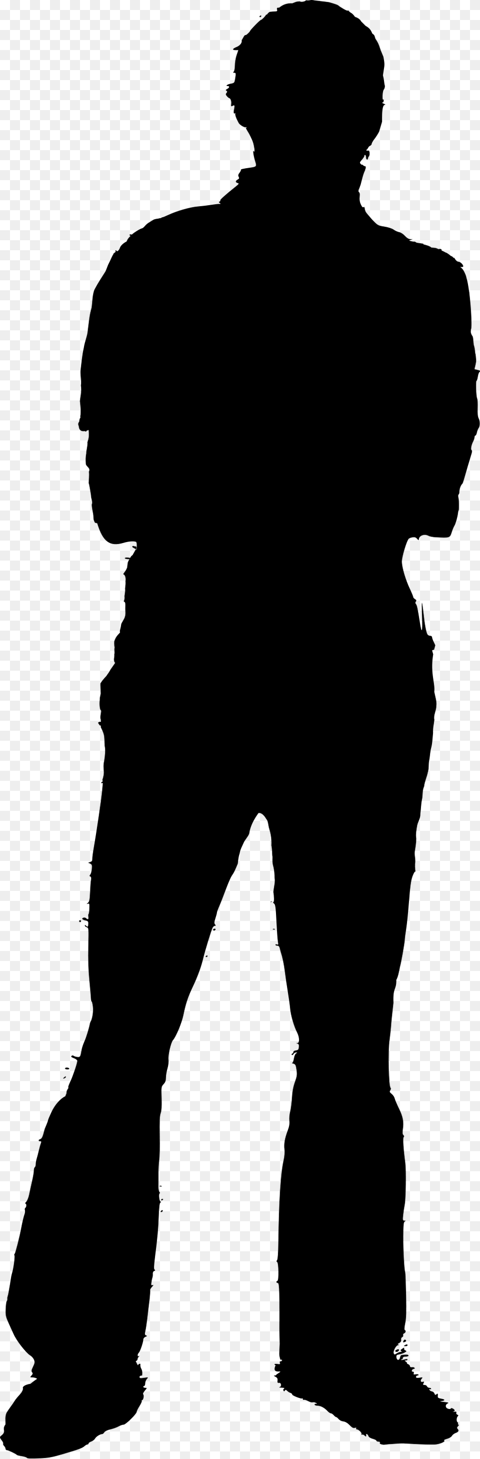 Man Standing Silhouette, Gray Png Image