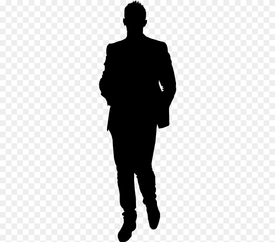 Man Standing Silhouette, Gray Free Png