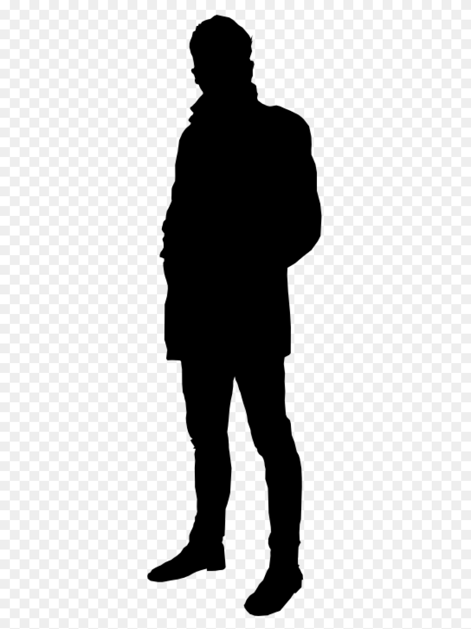 Man Standing Silhouette, Adult, Male, Person, Clothing Png Image