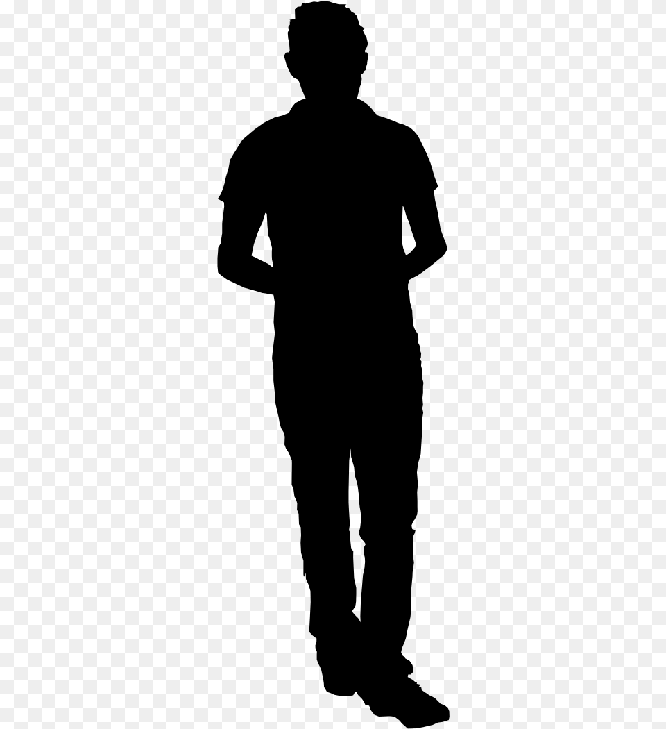 Man Standing Silhouette Old Man Silhouette, Gray Free Png Download