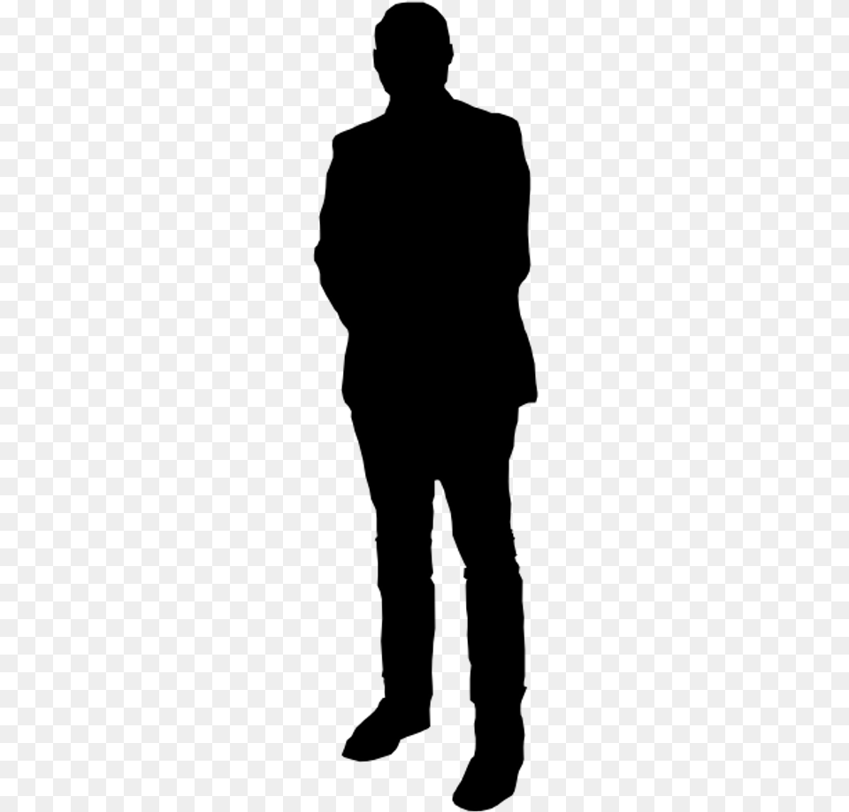 Man Standing Silhouette Silhouette Person Standing, Gray Png