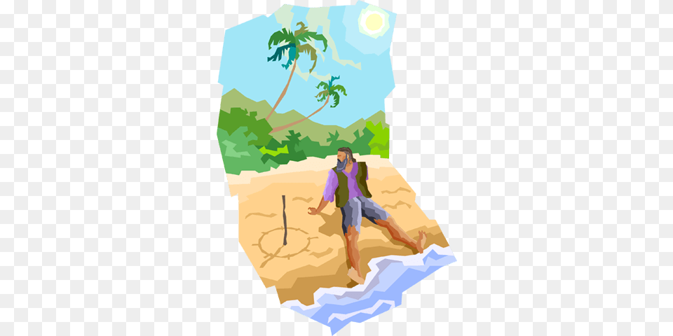 Man Stranded On A Deserted Island Royalty Vector Clip Art, Adult, Person, Female, Woman Free Png Download