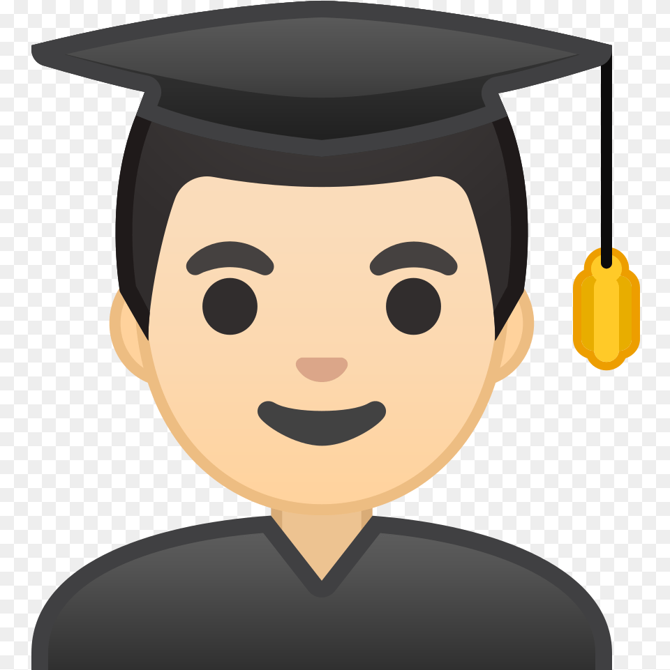 Man Student Light Skin Tone Icon Student Emoji, Graduation, People, Person, Baby Free Transparent Png