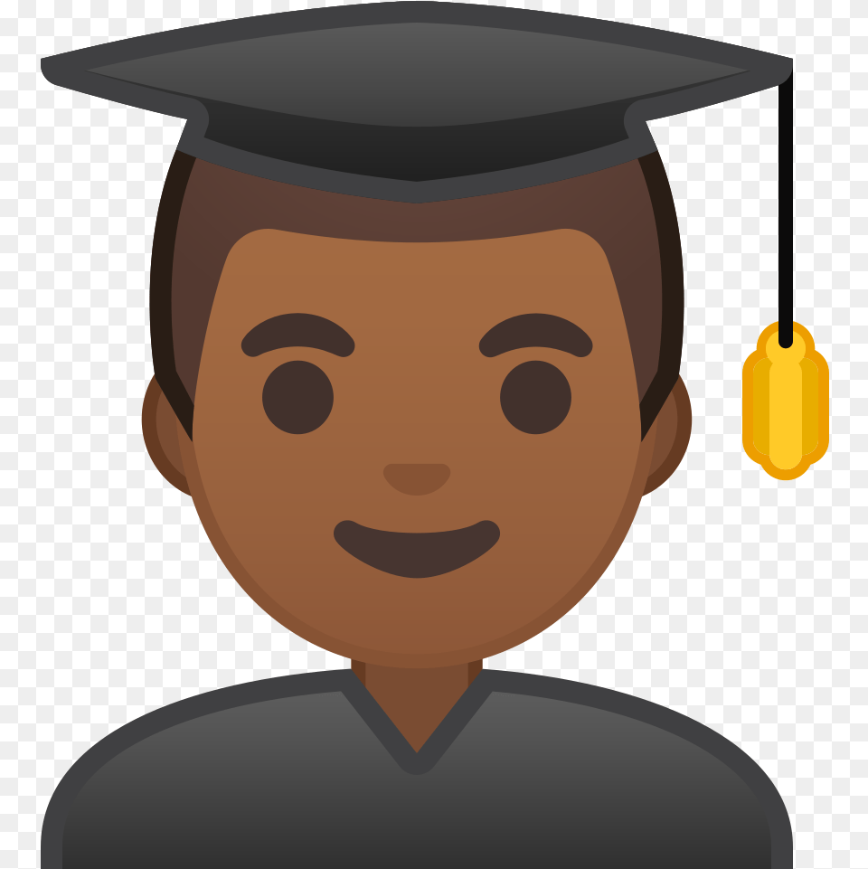 Man Student Medium Dark Skin Tone Icon Student Emoji, Graduation, People, Person, Baby Png