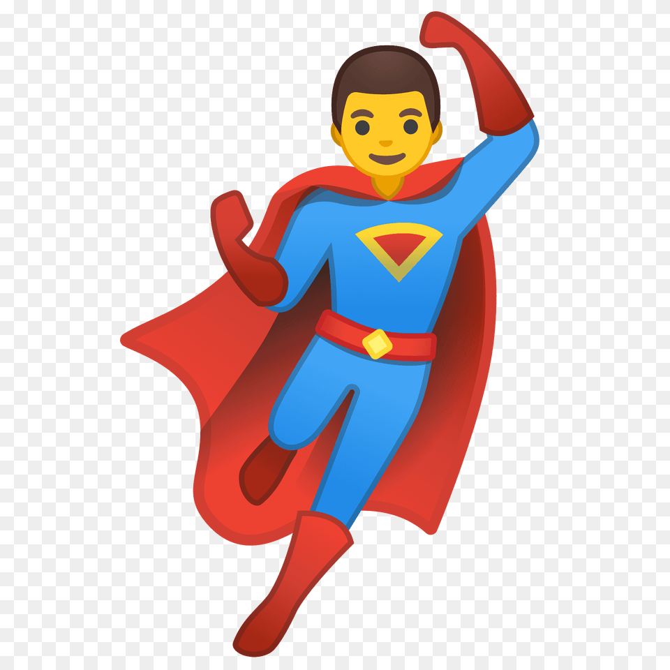 Man Superhero Emoji Clipart, Cape, Clothing, Costume, Person Free Png
