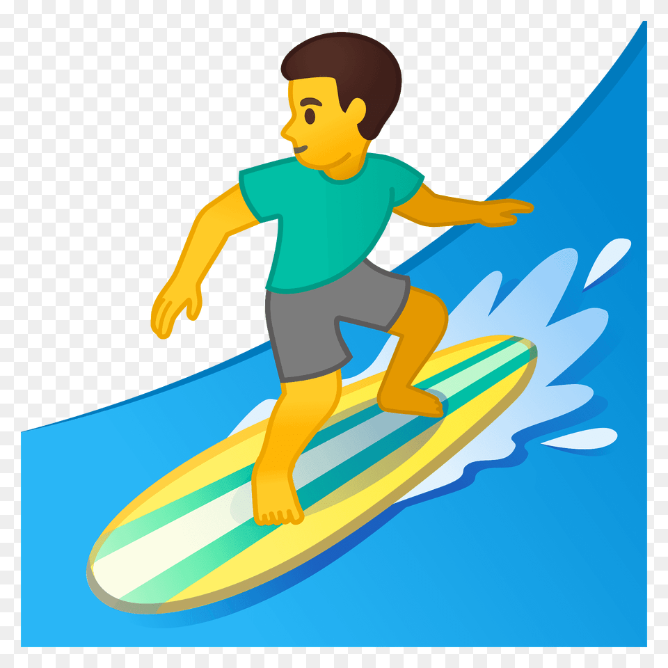 Man Surfing Emoji Clipart, Water, Sport, Leisure Activities, Nature Free Png