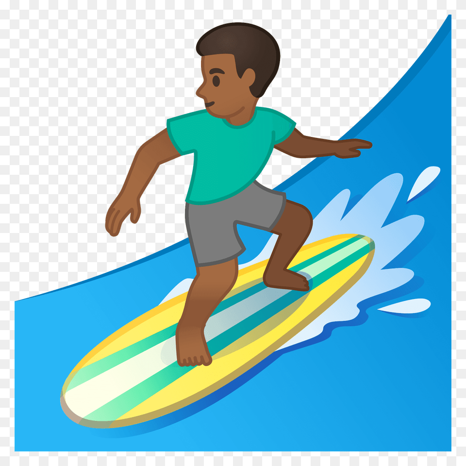 Man Surfing Emoji Clipart, Water, Sport, Leisure Activities, Nature Png Image