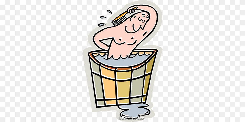 Man Taking A Bath Royalty Vector Clip Art Illustration, Bathing, Baby, Person, Tub Free Transparent Png
