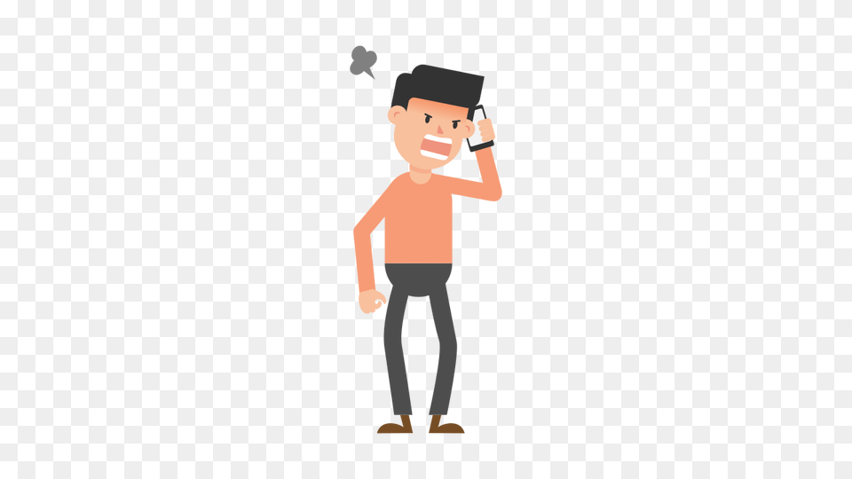 Man Talking Angry On The Phone Cartoon Vector, People, Person, Face, Head Png
