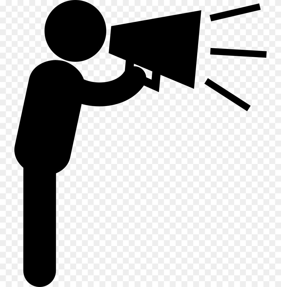 Man Talking By Speaker Person With Speaker Icon, Silhouette, Stencil, Lighting Free Transparent Png