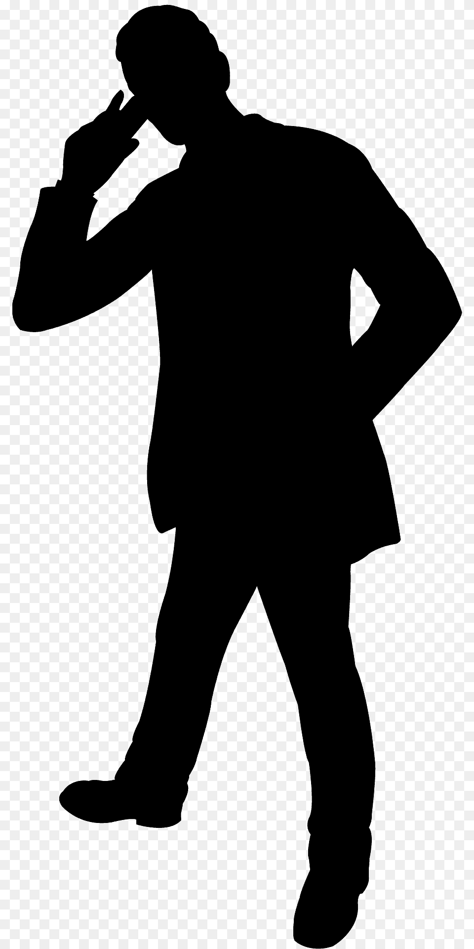 Man Talking On A Mobile Phone Silhouette, Adult, Male, Person Free Transparent Png