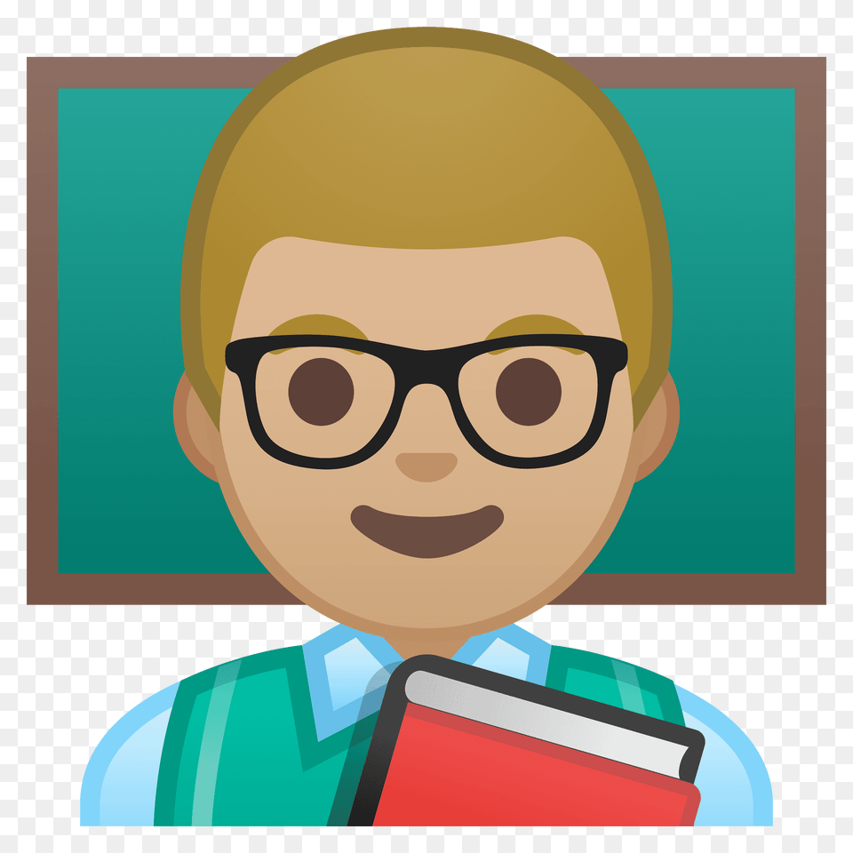 Man Teacher Emoji Clipart, Accessories, Face, Glasses, Head Png Image