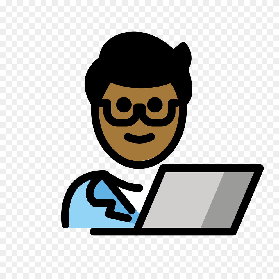 Man Technologist Emoji Clipart, Computer, Electronics, Laptop, Pc Png Image