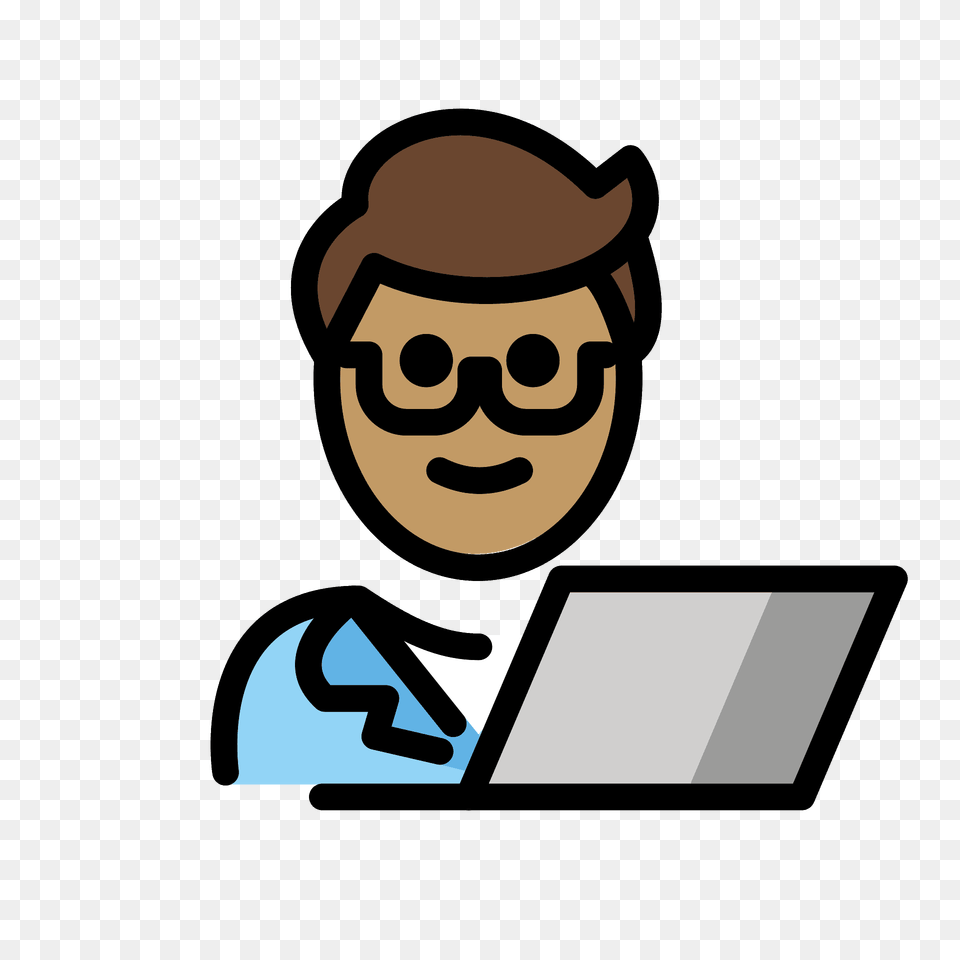 Man Technologist Emoji Clipart, Computer, Electronics, Pc, Laptop Free Transparent Png