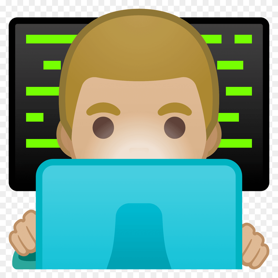 Man Technologist Emoji Clipart, Computer, Electronics, Person, Reading Free Transparent Png