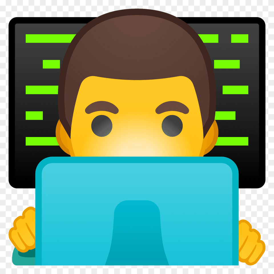 Man Technologist Emoji Clipart, Computer, Electronics, Laptop, Pc Free Png Download