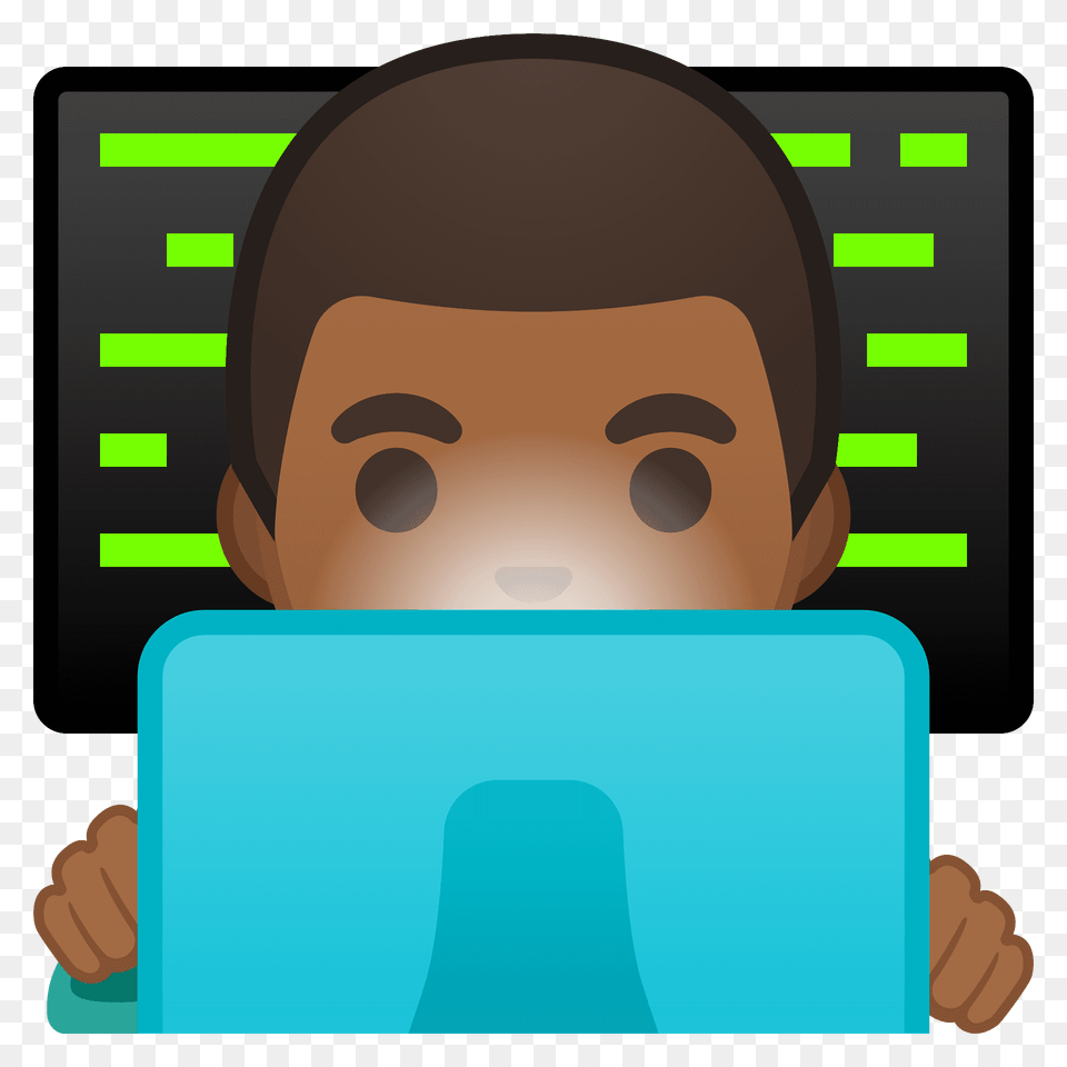 Man Technologist Emoji Clipart, Computer, Reading, Person, Electronics Png Image