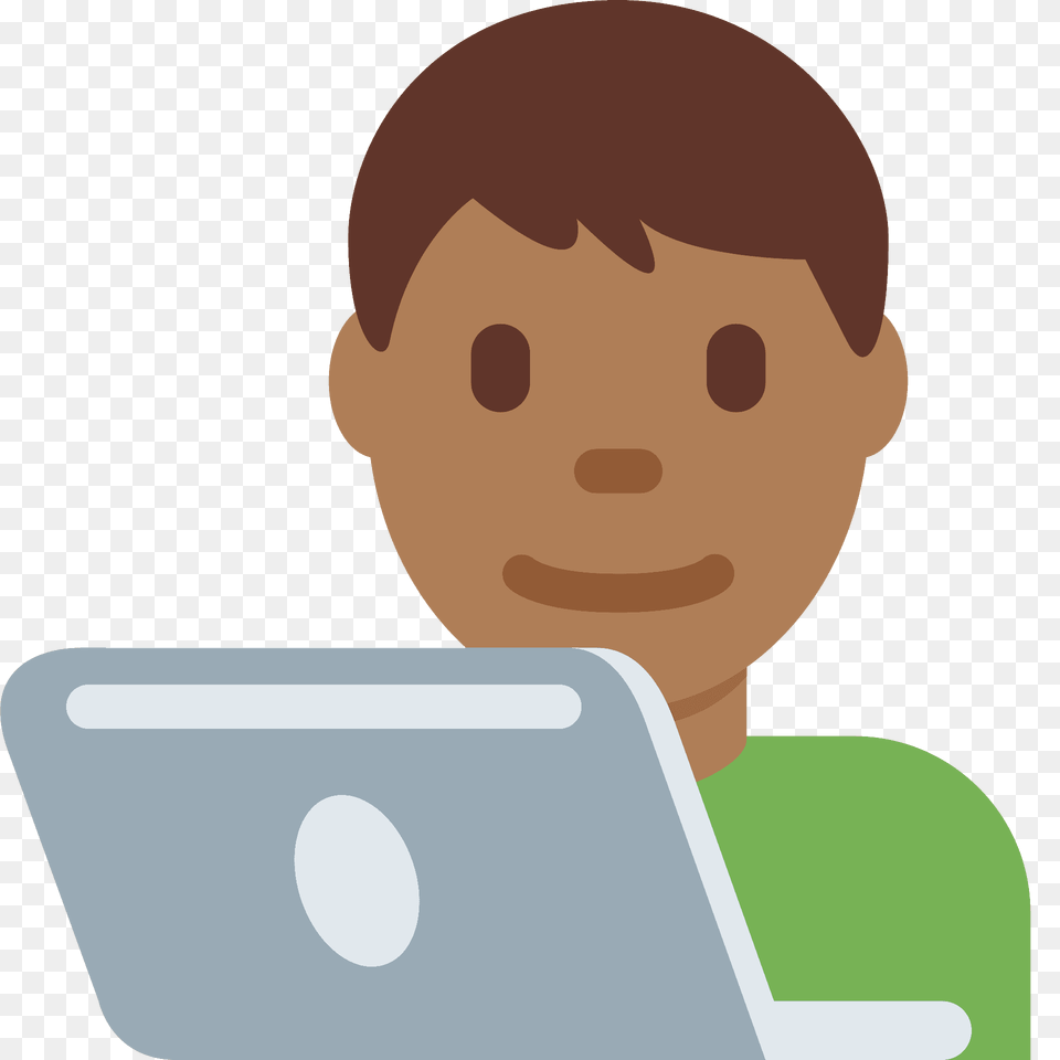 Man Technologist Emoji Clipart, Computer, Pc, Laptop, Electronics Png