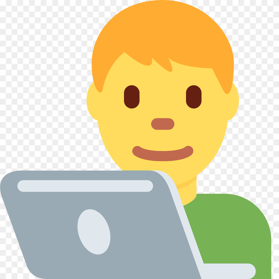 Man Technologist Emoji Clipart, Laptop, Computer, Electronics, Pc Free Png Download