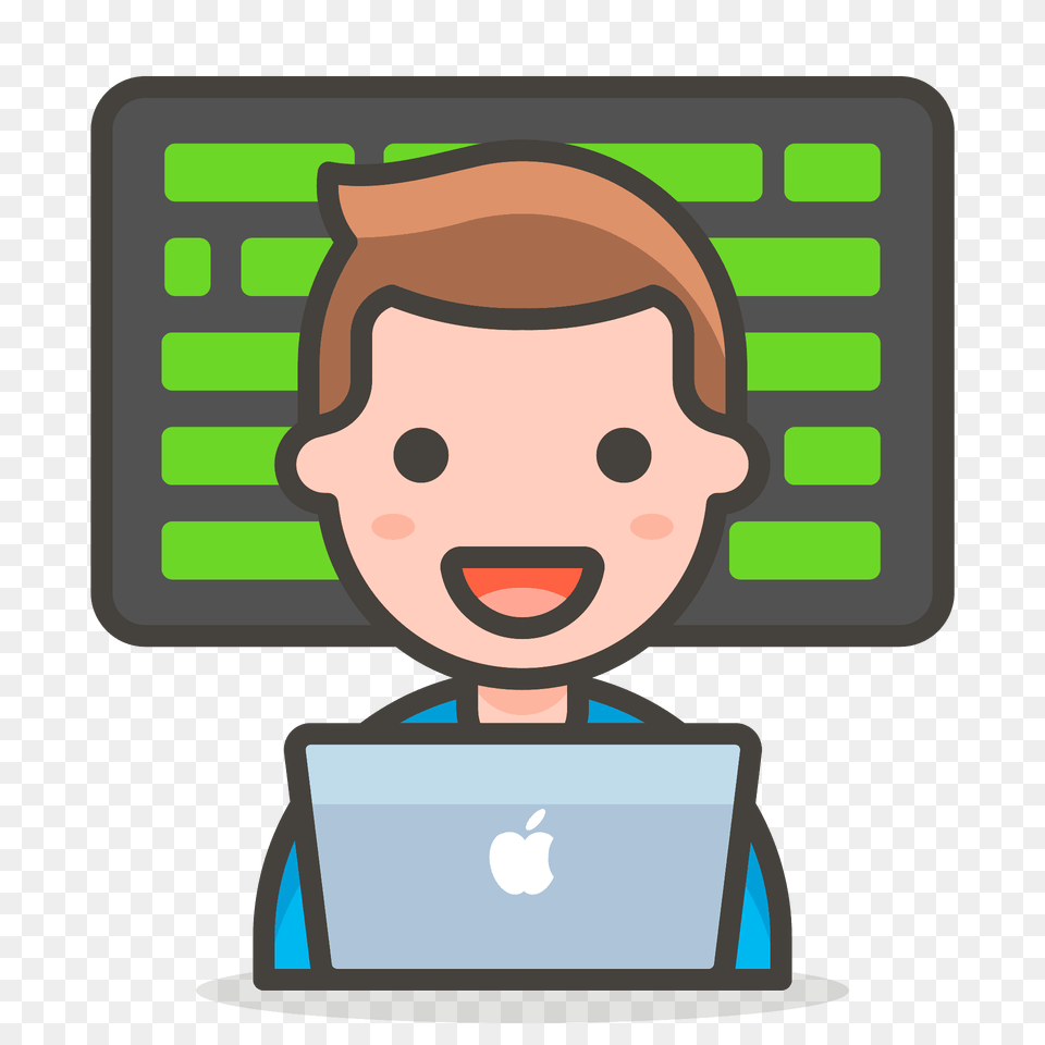 Man Technologist Emoji Clipart, Computer, Pc, Electronics, Laptop Png Image