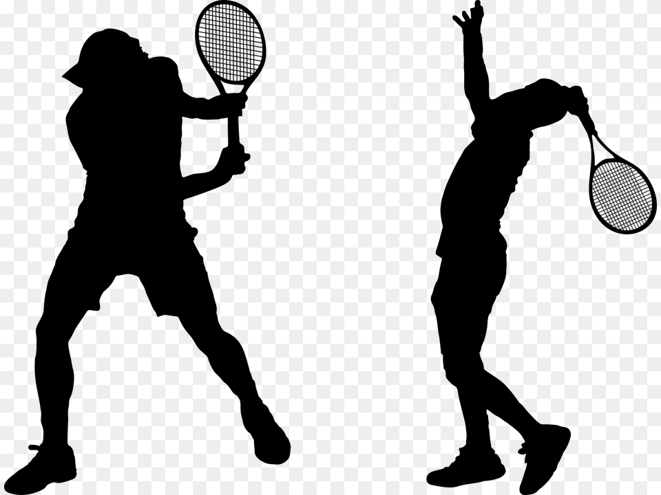 Man Tennis Silhouette Male Guy Sports Athlete Soft Tennis, Gray Png Image