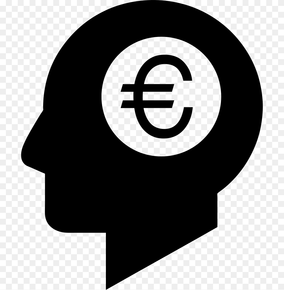 Man Thinking About Euro Icon Man Think Money, Stencil Free Png Download