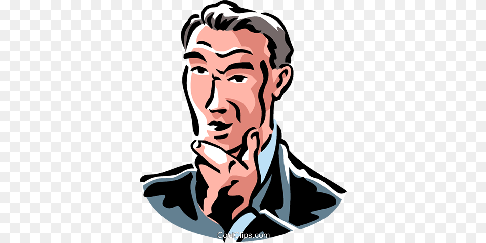 Man Thinking Royalty Vector Clip Art Illustration, Adult, Photography, Person, Male Png