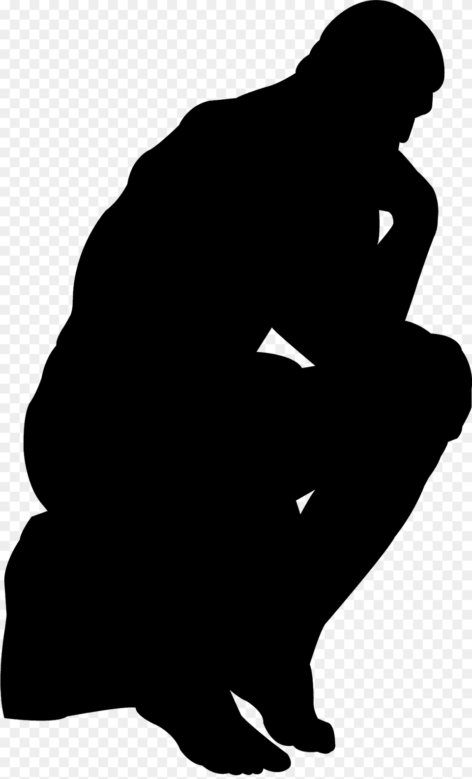 Man Thinking Silhouette, Kneeling, Person, Adult, Male Free Png