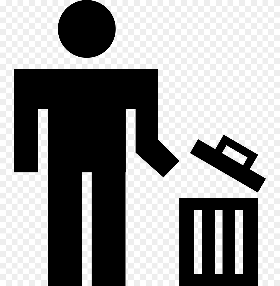 Man Throwing A Can To Trash Container Boneco Lixo No Lixo, Stencil Free Png