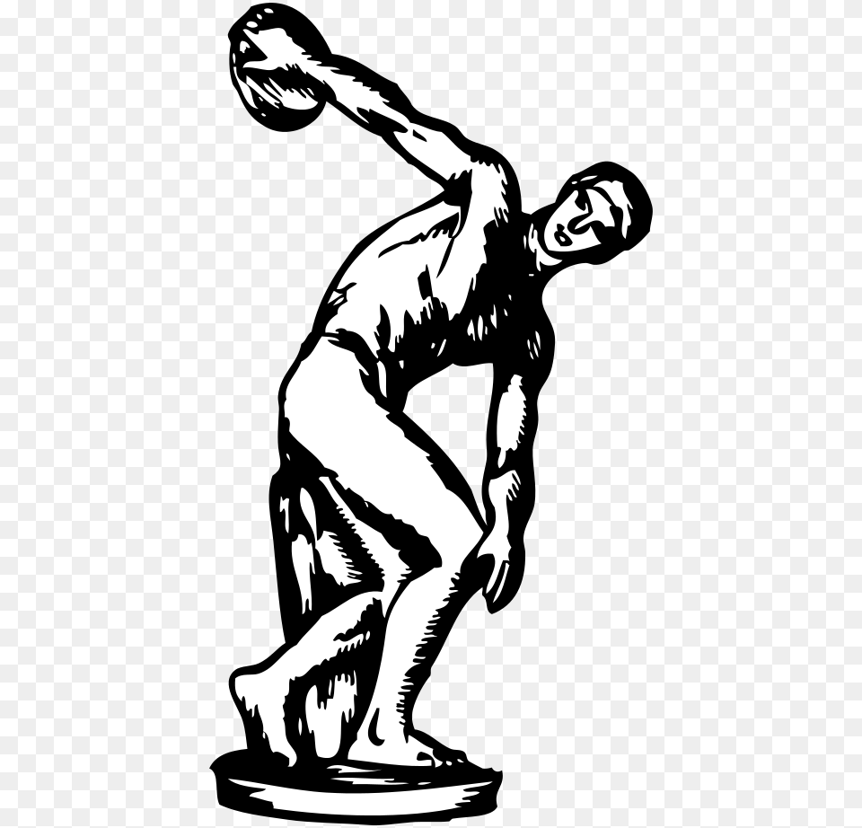 Man Throwing Discus, Stencil, Adult, Male, Person Png Image
