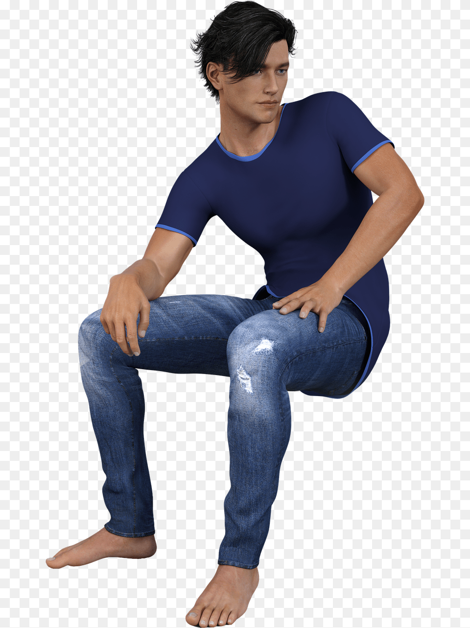 Man Tube Isolated Photo Homem Sentado, Sitting, Clothing, Person, Pants Free Png Download