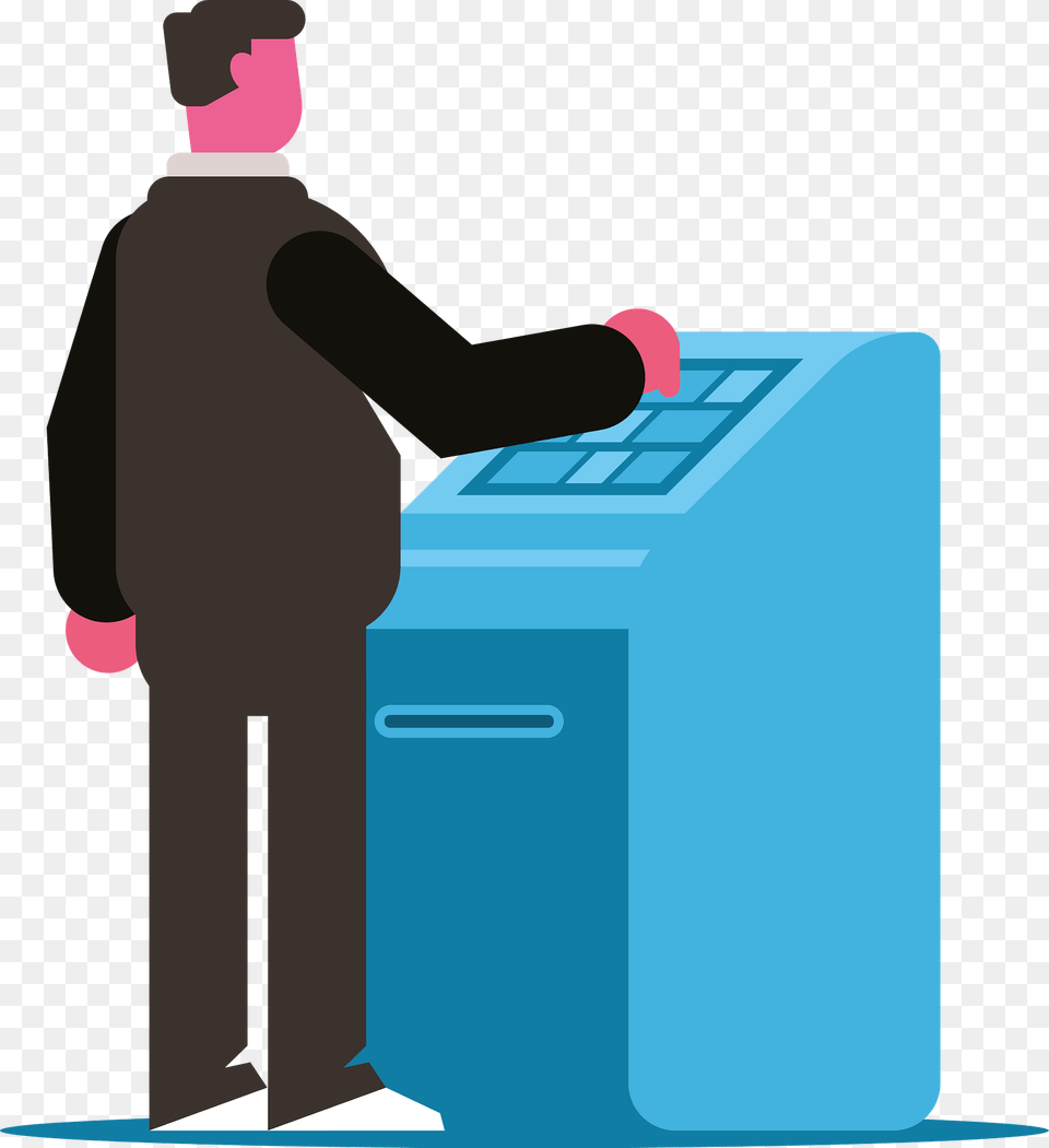 Man Using Atm Clipart, Adult, Male, Person Png Image