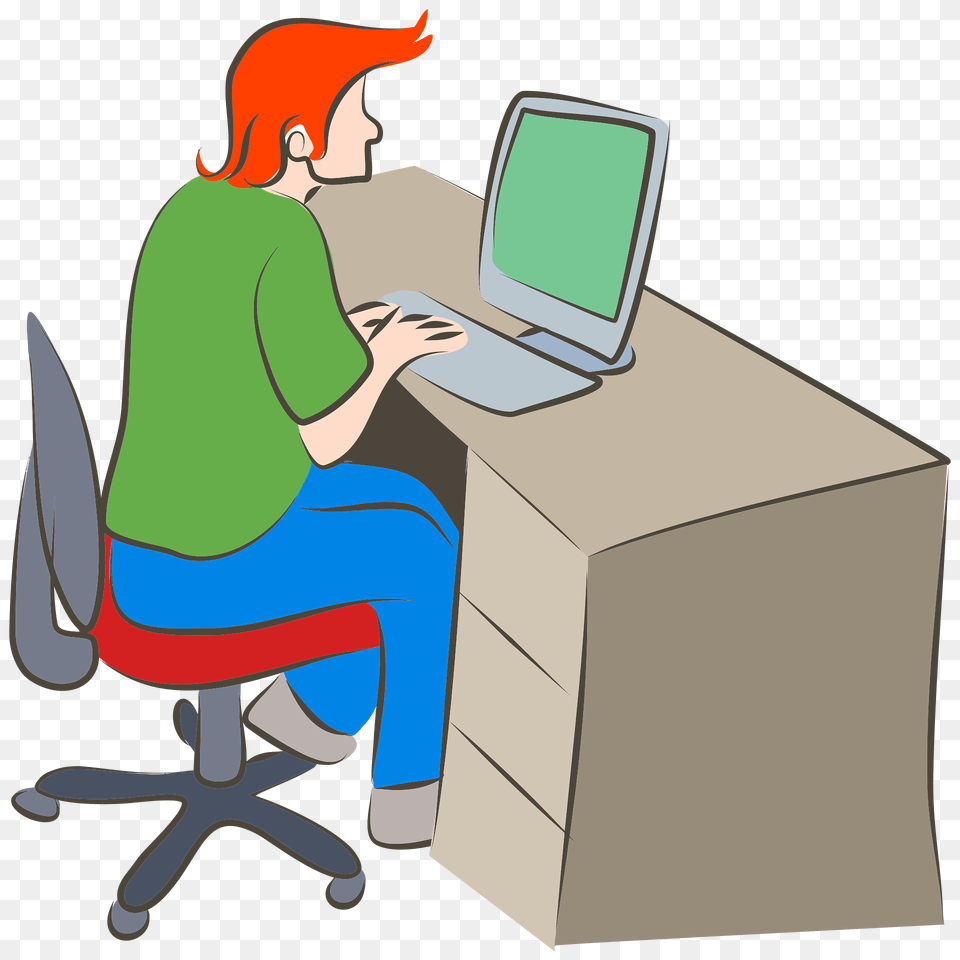 Man Using Computer Clipart, Pc, Electronics, Baby, Person Free Transparent Png