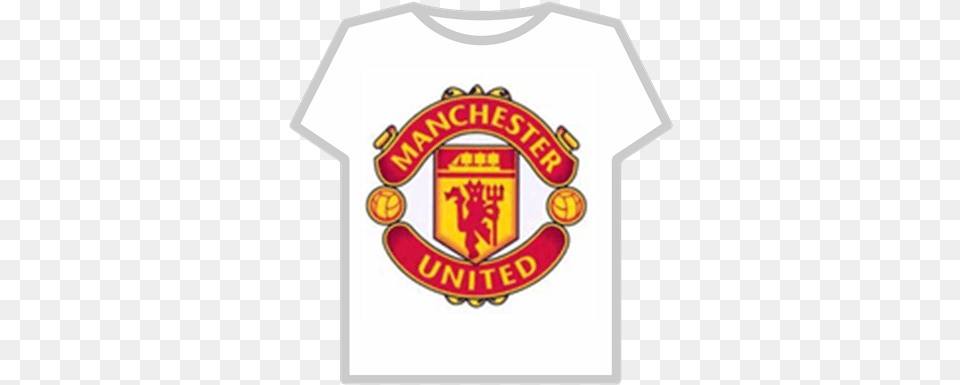 Man Utd Logo T Shirt Roblox Egg Hut, Clothing, T-shirt, Badge, Symbol Free Png