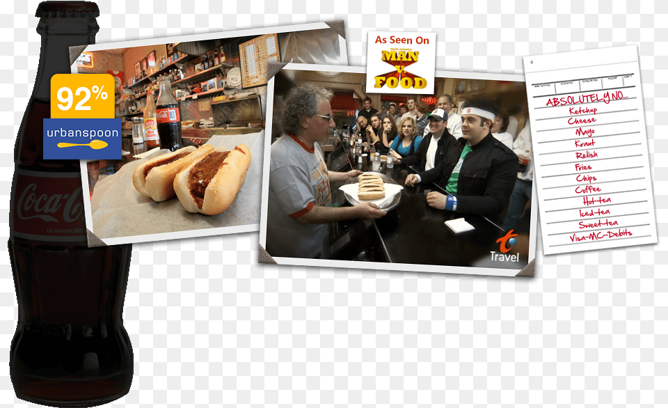 Man V Food, Hot Dog, Adult, Male, Person Png Image