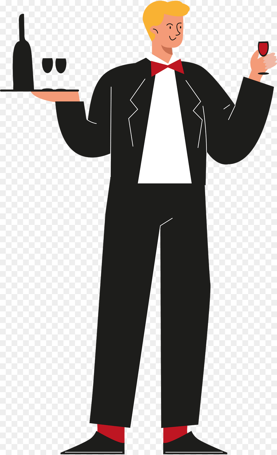 Man Waiter Clipart, Male, Adult, Person, Clothing Png Image