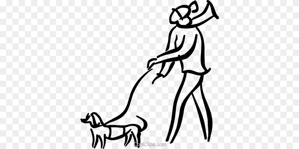 Man Walking A Dog Royalty Vector Clip Art Illustration, Plant, Lawn, Grass, Hardware Free Png Download
