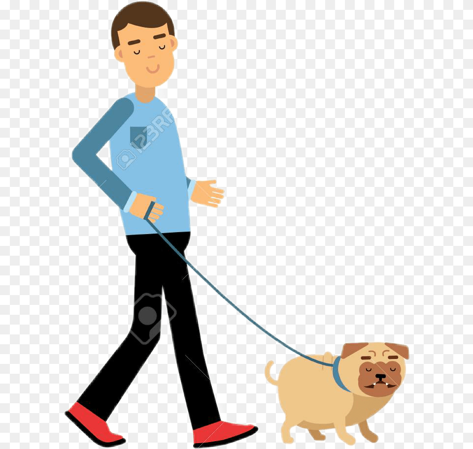 Man Walking Dog Clipart, Person, Male, Child, Boy Png Image